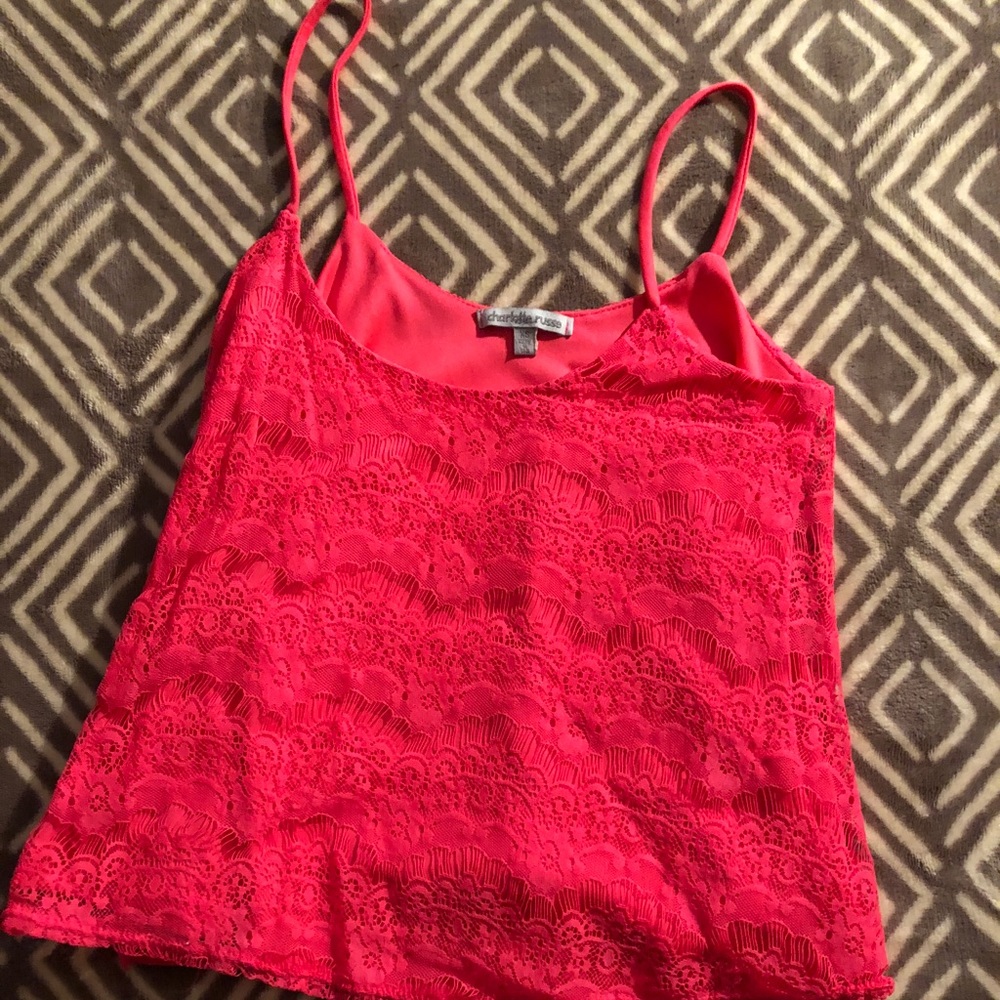 Charlotte Russe hot pink tank top/crop top